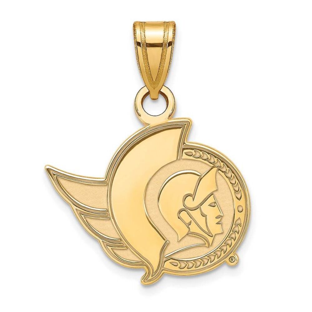 SS 14k Yellow Gold Plated NHL Ottawa Senators Small Pendant